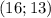 (16; 13)