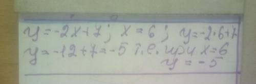 Функцію задано формулою у = -2х +7. Визначте: 1) значення функції, якщо значення аргументу дорів-нює