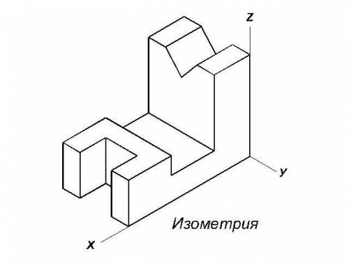 начертить рисунок в изометрической и фронтально-диметрической проекции.