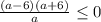 \frac{(a-6)(a+6)}{a} \leq 0