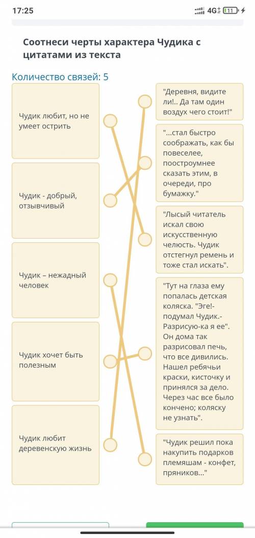 Соотнеси черты характера Чудика с цитатами из текста Количество связей: 5Чудик любит, но не умеет ос