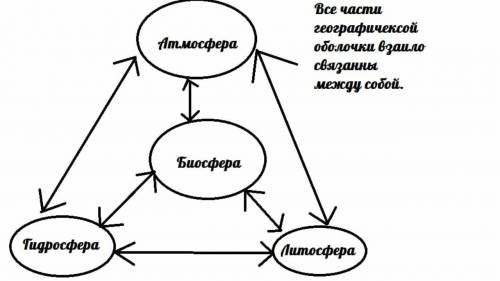 . а Схематично изобразите «Строение географической оболочки [2]б. Приведите один пример, доказывающи