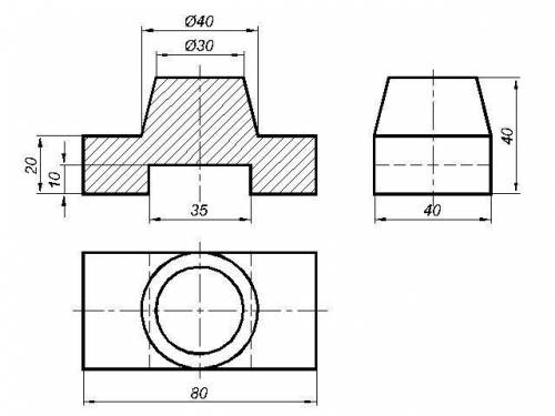 найти третий вид и показать простой разрез​