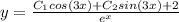 y=\frac{C_1cos(3x)+C_2sin(3x)+2}{e^{x}}