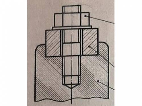 Нанесите штриховку на разрезе деталей шпилечного соединения (см. рис. 235)​