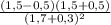 \frac{(1,5-0,5)(1,5+0,5)}{(1,7+0,3)^2}