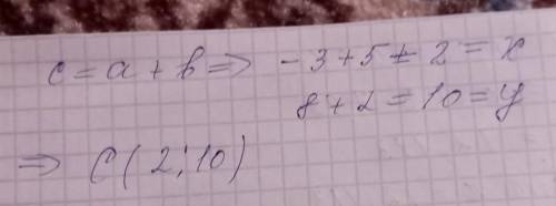 Дано вектори а(-3,8)і в(5,2) укажіть координати вектора с ,якщо с= а+в​