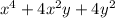 x^{4}+4x^{2}y+4y^{2}