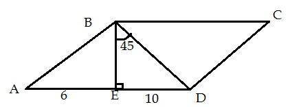 В параллелограмме ABCD на стороне AD отмечена точка E угол DEF = 90 градусов Угол EBD = 45 градусов