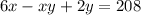 6x-xy+2y=208