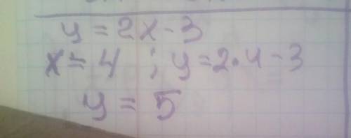 Знайдіть значення функції y = 2x - 3, якщо значення аргументу дорівнює 4.