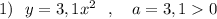 1)\ \ y=3,1x^2\ \ ,\ \ \ a=3,10