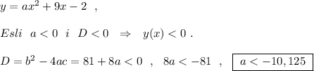 y=ax^2+9x-2\ \ ,\\\\Esli\ \ a