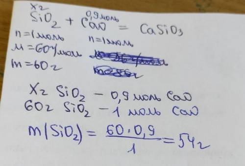 Силіцій (IV) оксид сплавили з кальцій оксидом кількістю речовини 0,9 моль. Обчисліть масу силіцій (I