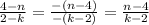 \frac{4-n}{2-k}=\frac{-(n-4)}{-(k-2)}=\frac{n-4}{k-2}