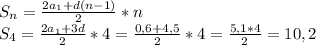 S_{n}= \frac{2a_{1} +d(n-1)}{2} *n\\S_{4}= \frac{2a_{1} +3d}{2} *4=\frac{0,6+4,5}{2} *4=\frac{5,1*4}{2} =10,2