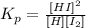 K_{p} =\frac{[HI]^{2} }{[H][I_{2} ] }