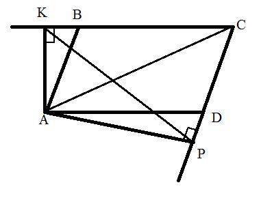 В параллелограмме авсд из вершины острого угла проведены высоты ак и ар к сторонам ВС и сд соответст