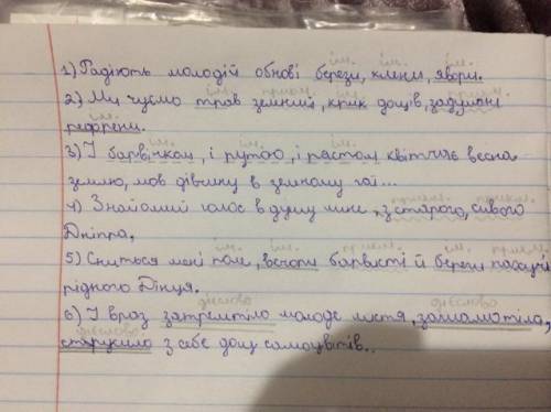 Домашнє завдання: Записати речення, розставити необхіднірозділові знаки, визначити однорідні члени,в