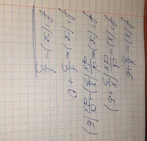 Знайдіть f '(x), якщо f(x)=x/3+5 -1/3 1/3 5 -5
