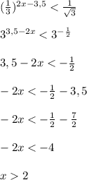 (\frac{1}{3} )^{2x-3,5}