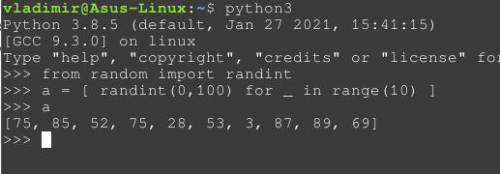 Python Створити кортеж з послідовності з 10 цілих чисел, які лежать в діапазоні від 0 до 100. Для ви