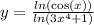 y = \frac{ ln( \cos(x) ) }{ ln( 3 {x}^{4} + 1 ) } \\