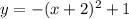 y=-(x+2)^{2}+1