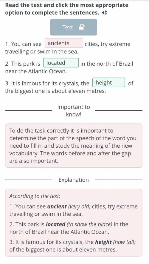 All around the world. Lesson 1Read the text and click the most appropriate option to complete the se