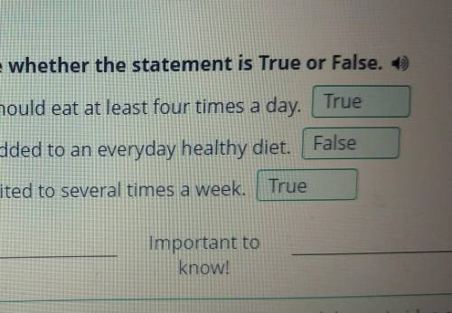 Read the lesson materials. Decide whether the statement is True or False. According to the guide, te