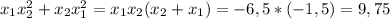 x_1x_2^2+x_2x_1^2=x_1x_2(x_2+x_1)=-6,5*(-1,5)=9,75