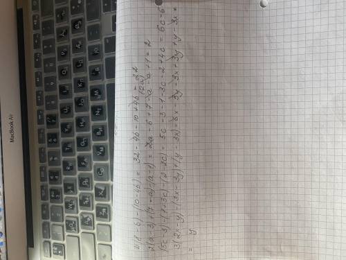 . 4(8-b)-(10-4b)=. 2(a-3)+7-a)-(a-1)= (5c-3)-(1+3c)-(2-2c) = 3(2x-y)-(3x-3y)+(y-3x)=​