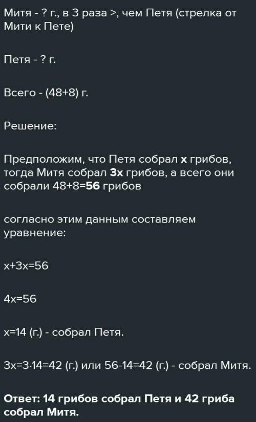 Артем собирал грибы. Подберёзовиков он собрал в три раза больше, чем белых, а подосиновиков столько