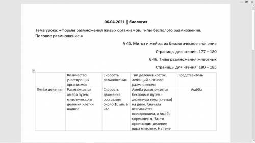 Адание 1. Заполните сравнительную таблицу по размножения Количество участвующих организмов. Скорост