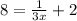 8 = \frac{1}{3x} + 2