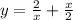 y=\frac{2}{x}+\frac{x}{2}