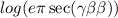 log(e\pi\pie \sec( \gamma \beta \pie \beta ) )