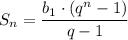 S_n = \dfrac{b_1\cdot (q^n - 1)}{q - 1}