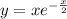 y = x {e}^{ - \frac{x}{2} } \\