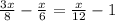 \frac{3x}{8} -\frac{x}{6} =\frac{x}{12} -1