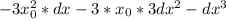 -3x_0^2*dx-3*x_0*3dx^2-dx^3