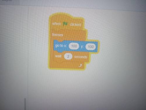 1) Напишите программу на языке Scratch, в которой ком проходит к точке 0, 100 и потом обратно к точк
