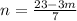 n=\frac{23-3m}{7}