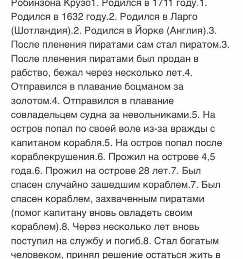 Заполнить таблицу (в тетради). История Александра Селькирка (прототип) История Робинзона Крузо 1.