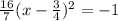 \frac {16}{7}(x-\frac {3}{4})^{2}=-1