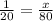 \frac{1}{20} = \frac{x}{80}