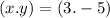 (x.y) = (3. - 5)