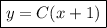 \boxed{y=C(x+1)}