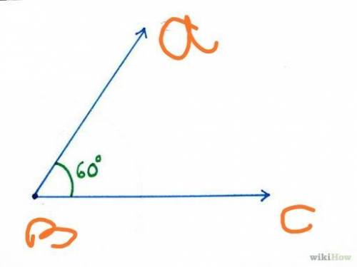 Начертите с транспортира угол АВС, равный 60 градусов. Подпешите рисунок