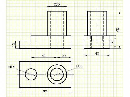 с черчением. Нужно три вида начертить и изометрию.